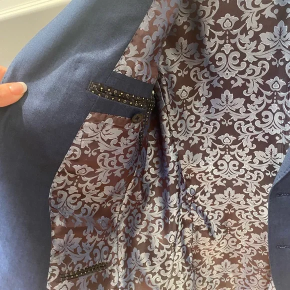 Nordstrom Savile Row 2 Piece Suit Blue 2 Button Jacket Pants 40R - Picture 9 of 14